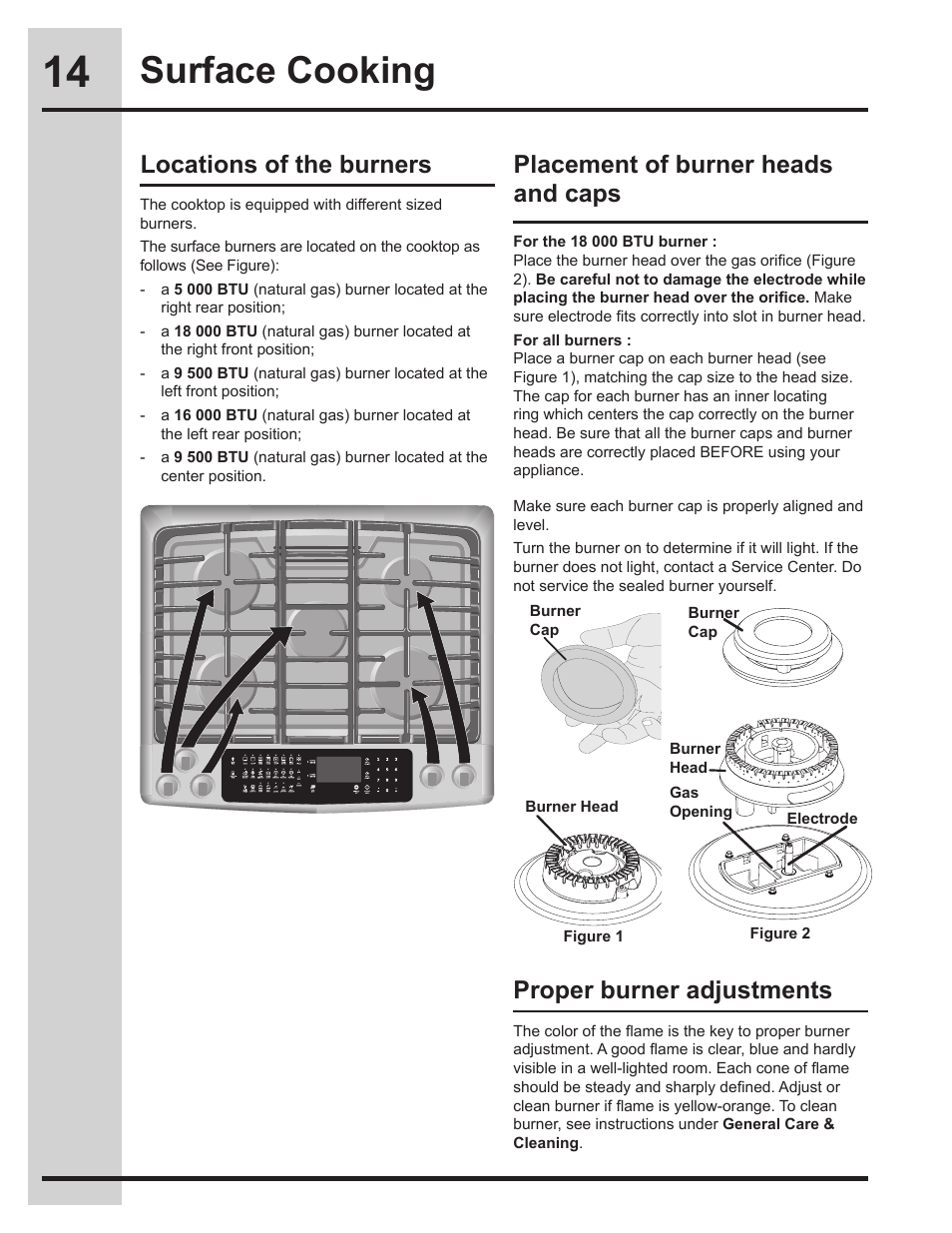 Surface cooking | Electrolux EW30DS75KS User Manual | Page 14 / 56
