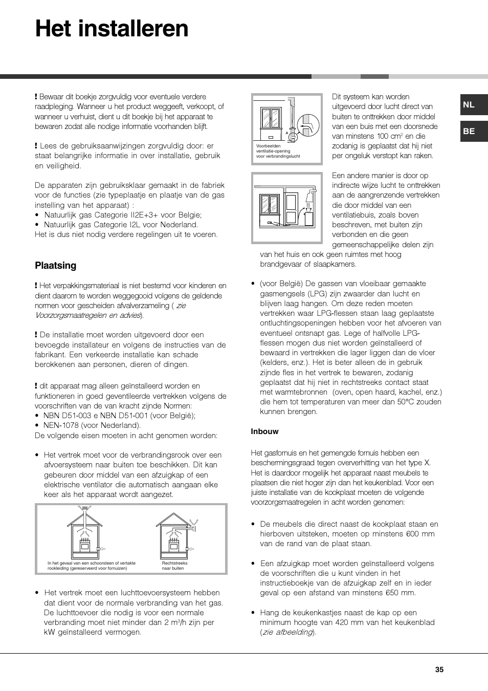 Het installeren, Plaatsing | Hotpoint Ariston TQ 751 (ICE) K X-HA User Manual | Page 35 / 56