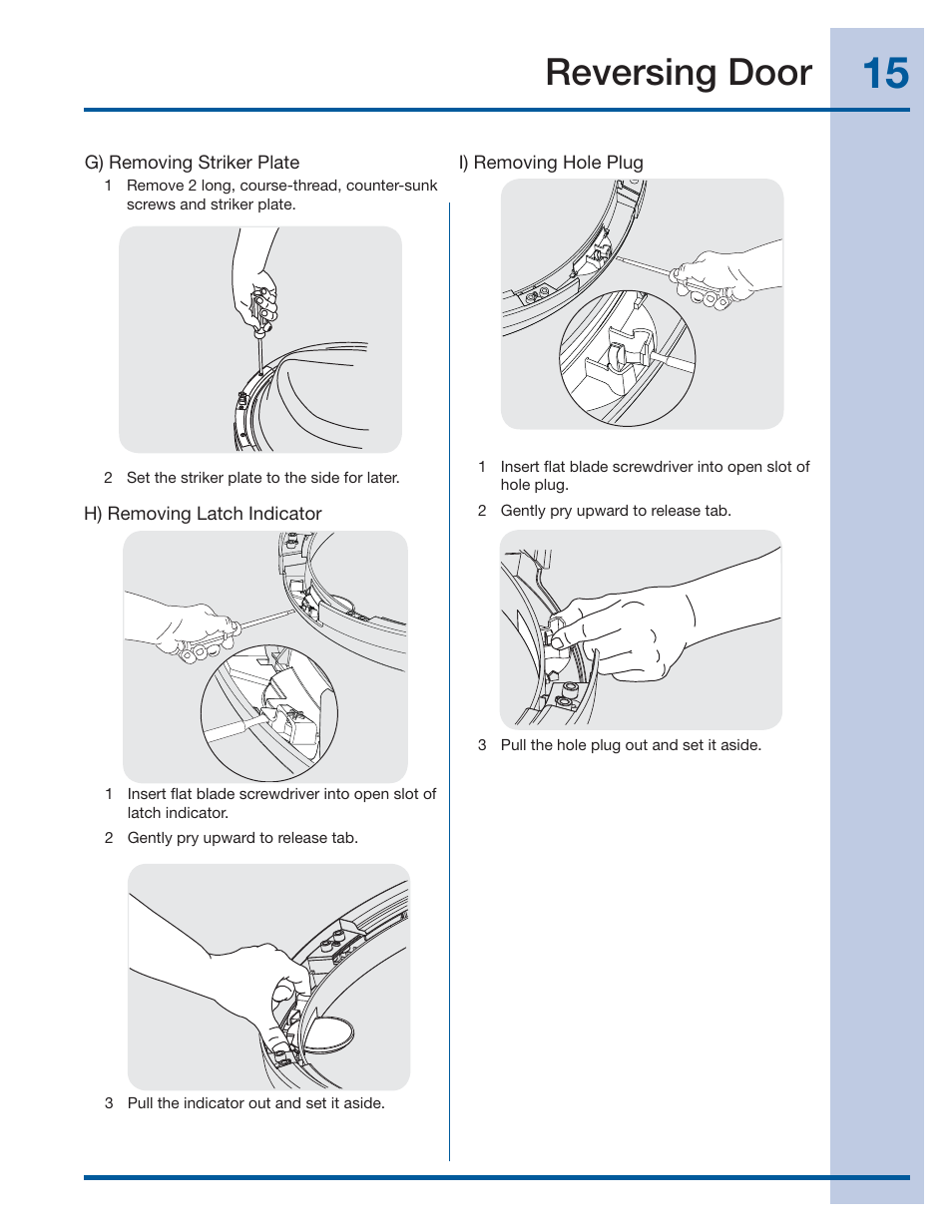 Reversing door | Electrolux EIFLS60JIW User Manual | Page 15 / 56