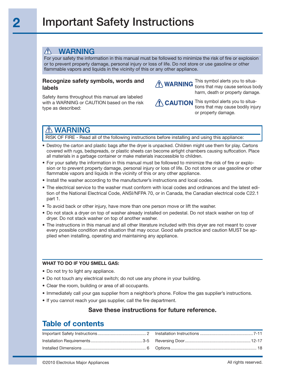 Electrolux EIFLS60JIW User Manual | Page 2 / 56