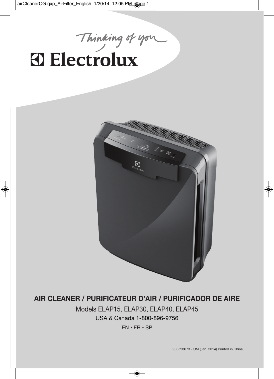 Electrolux ELAP40D8PW User Manual | 14 pages