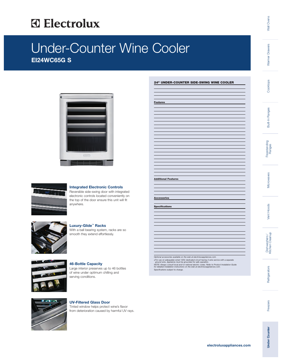 Electrolux EI24WC65GS User Manual | 2 pages