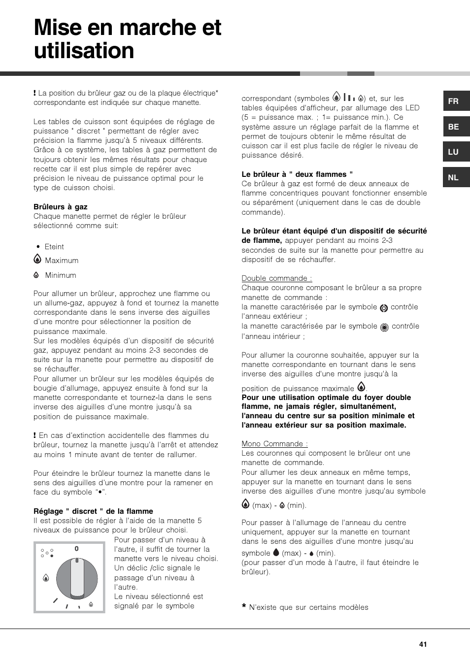 Mise en marche et utilisation | Hotpoint Ariston PK 750 X-HA User Manual | Page 41 / 64