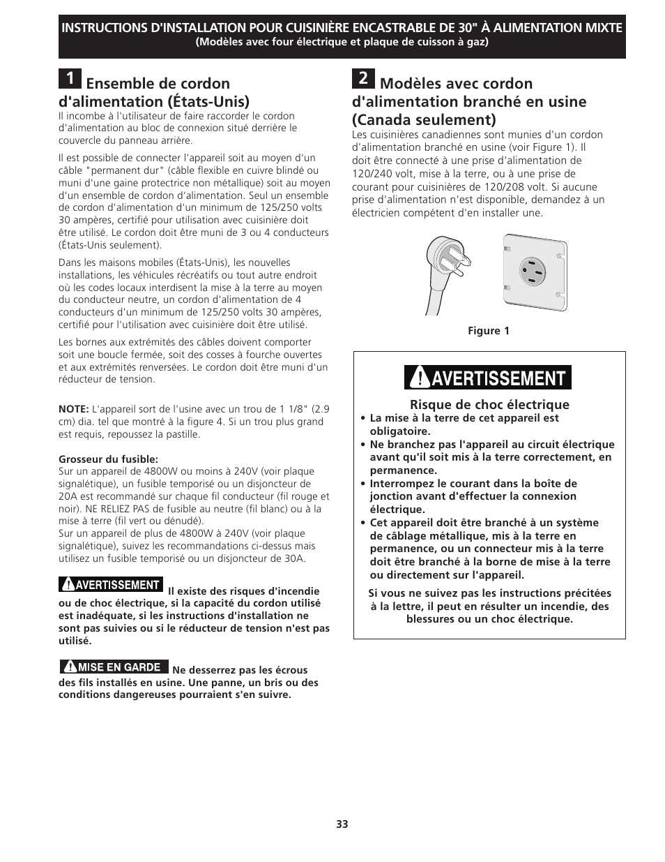Ensemble de cordon d'alimentation (états‑unis) | Electrolux EI30DS55JS User Manual | Page 33 / 44