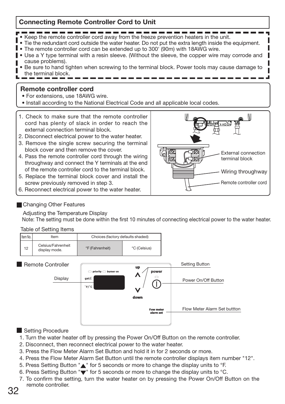 Remote controller cord, Connecting remote controller cord to unit | Electrolux EP19WI30LS User Manual | Page 34 / 84