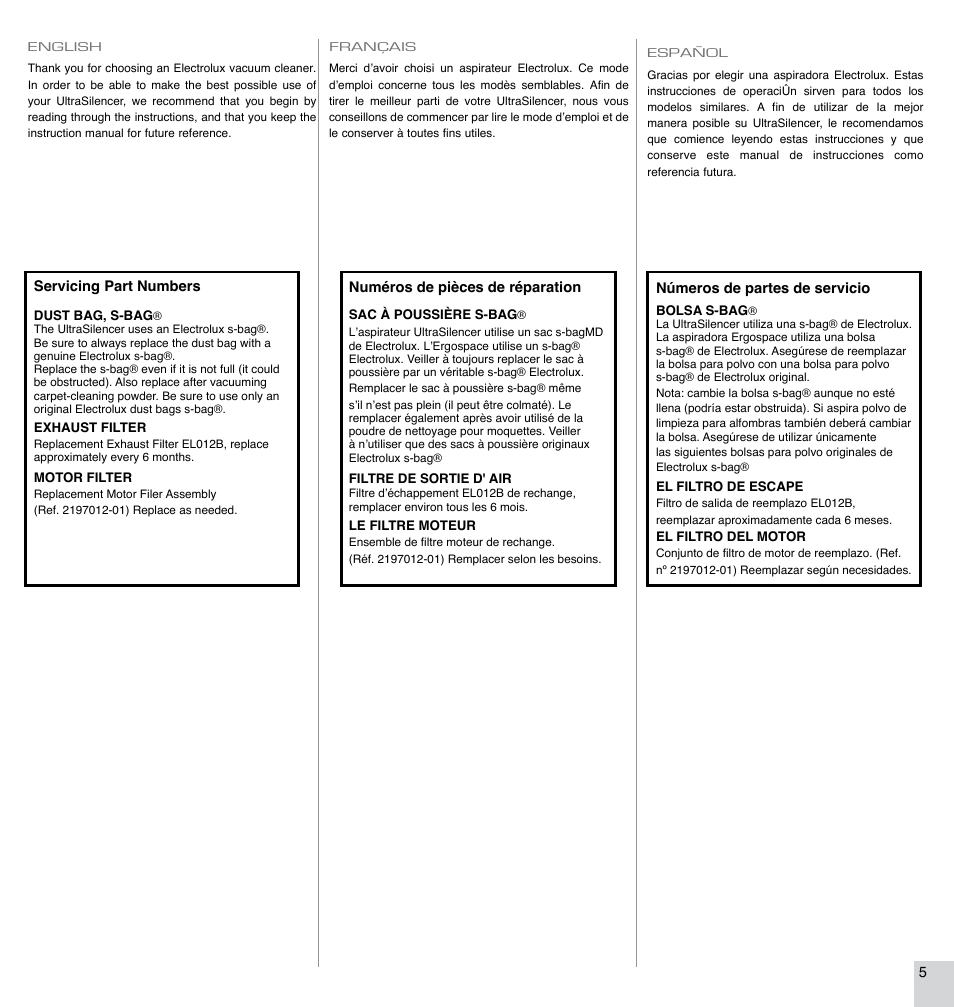 Electrolux EL7063A User Manual | Page 5 / 16