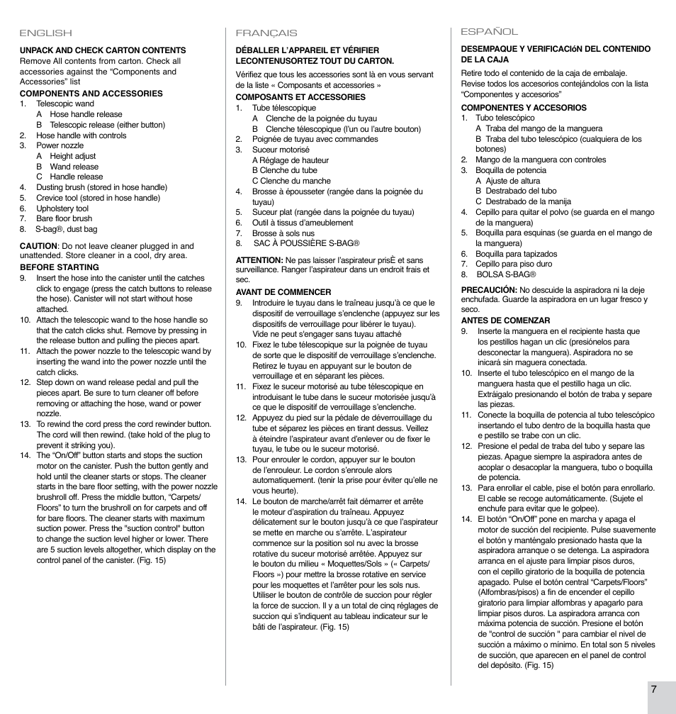 Electrolux EL7063A User Manual | Page 7 / 16