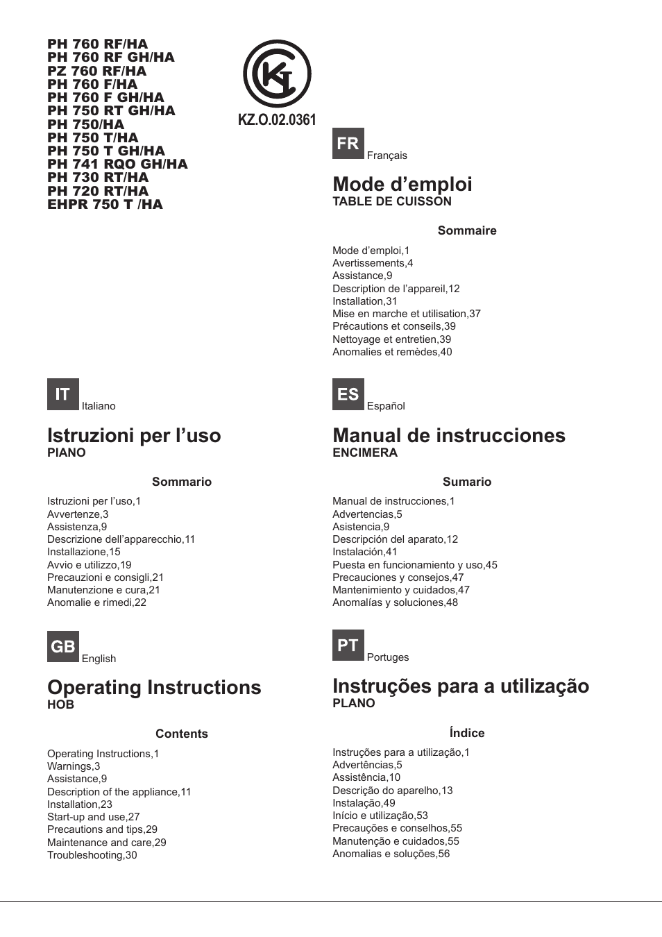 Hotpoint Ariston PH 750 T (AV) R-HA User Manual | 84 pages