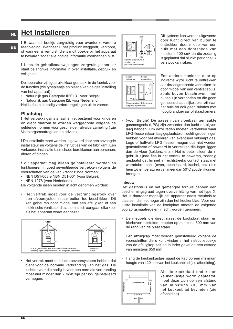 Het installeren, Plaatsing | Hotpoint Ariston PH 750 T (AV) R-HA User Manual | Page 66 / 84