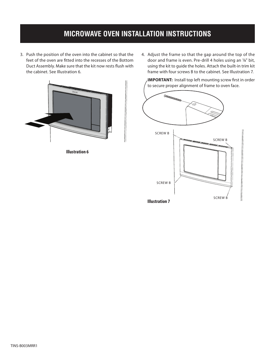 Microwave oven installation instructions | Electrolux EI24MO45IBEI30MO45TW User Manual | Page 4 / 12