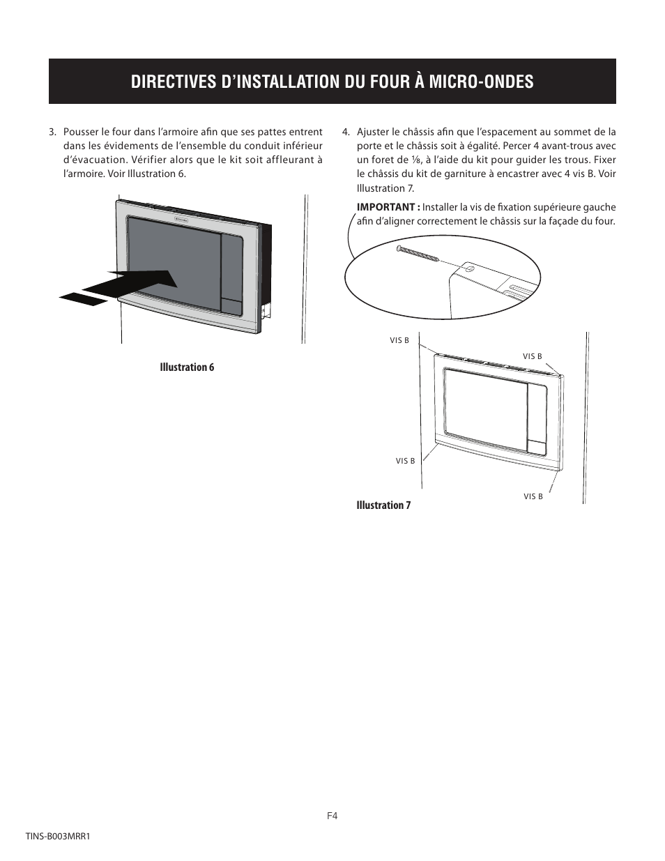 Directives d’installation du four à micro-ondes | Electrolux EI24MO45IBEI30MO45TW User Manual | Page 8 / 12