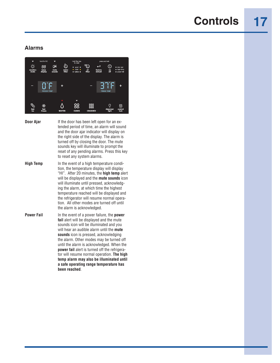 Controls | Electrolux EI26SS30JS User Manual | Page 17 / 41