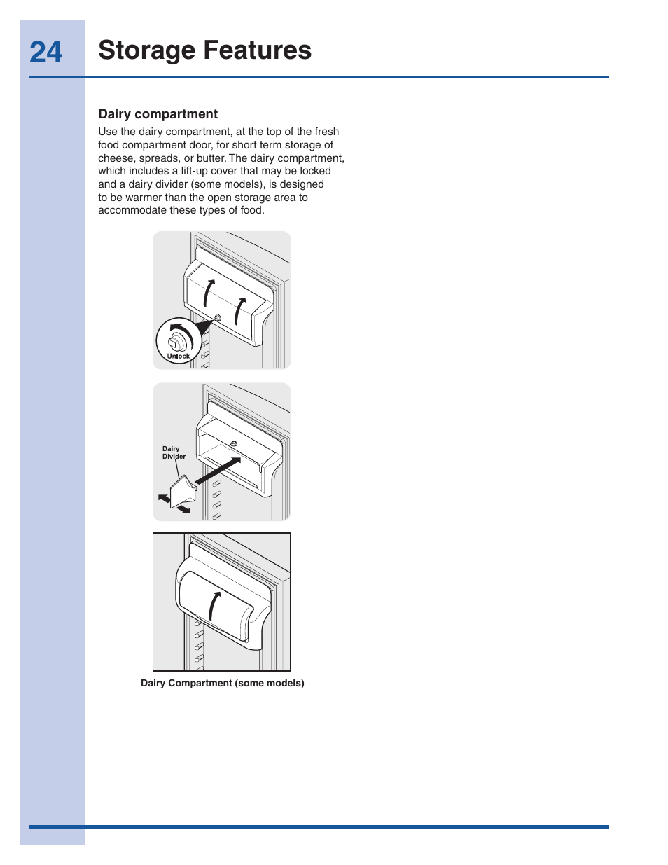 Storage features | Electrolux EI26SS30JS User Manual | Page 24 / 41