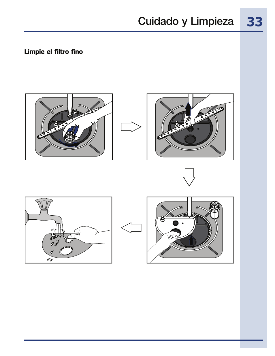 Cuidado y limpieza | Electrolux EIDW5705PW User Manual | Page 33 / 60