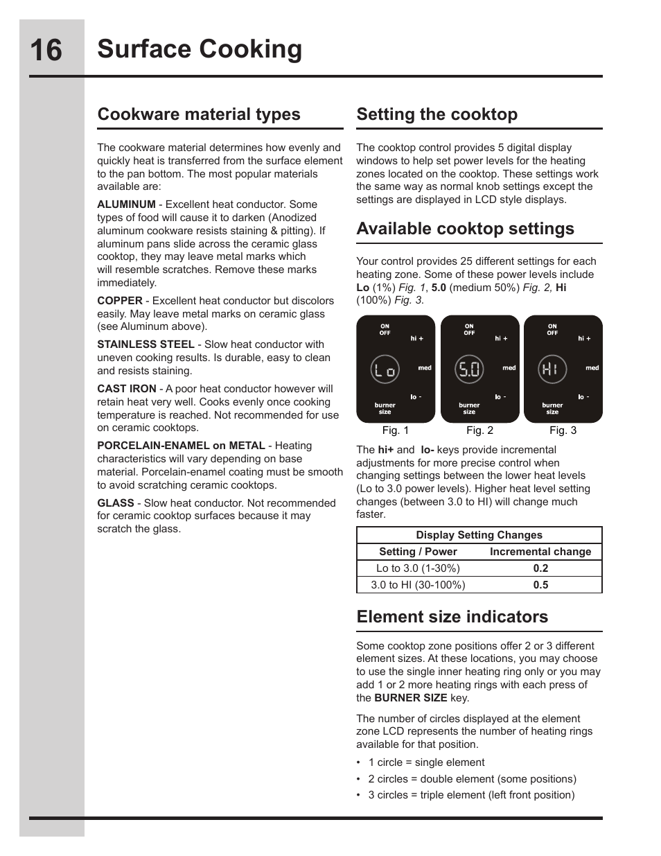 Surface cooking | Electrolux EW30ES65GS User Manual | Page 16 / 56