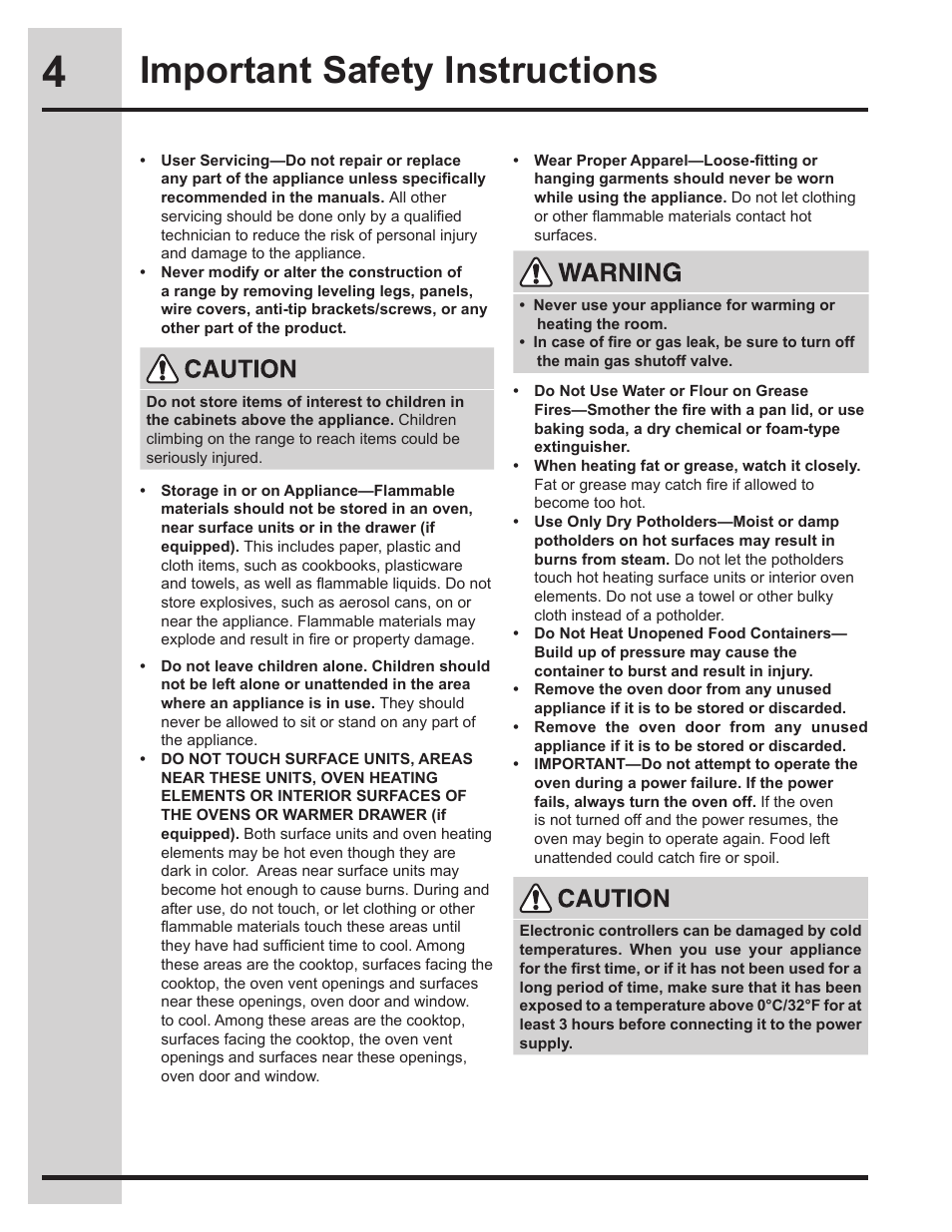 Important safety instructions | Electrolux EW30ES65GS User Manual | Page 4 / 56