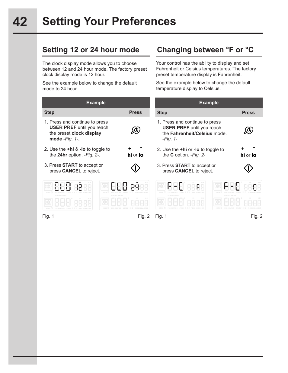 Setting your preferences | Electrolux EW30ES65GS User Manual | Page 42 / 56