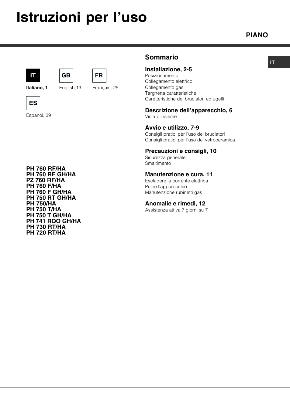 Hotpoint Ariston PH 750 T (AN) R-HA User Manual | 52 pages