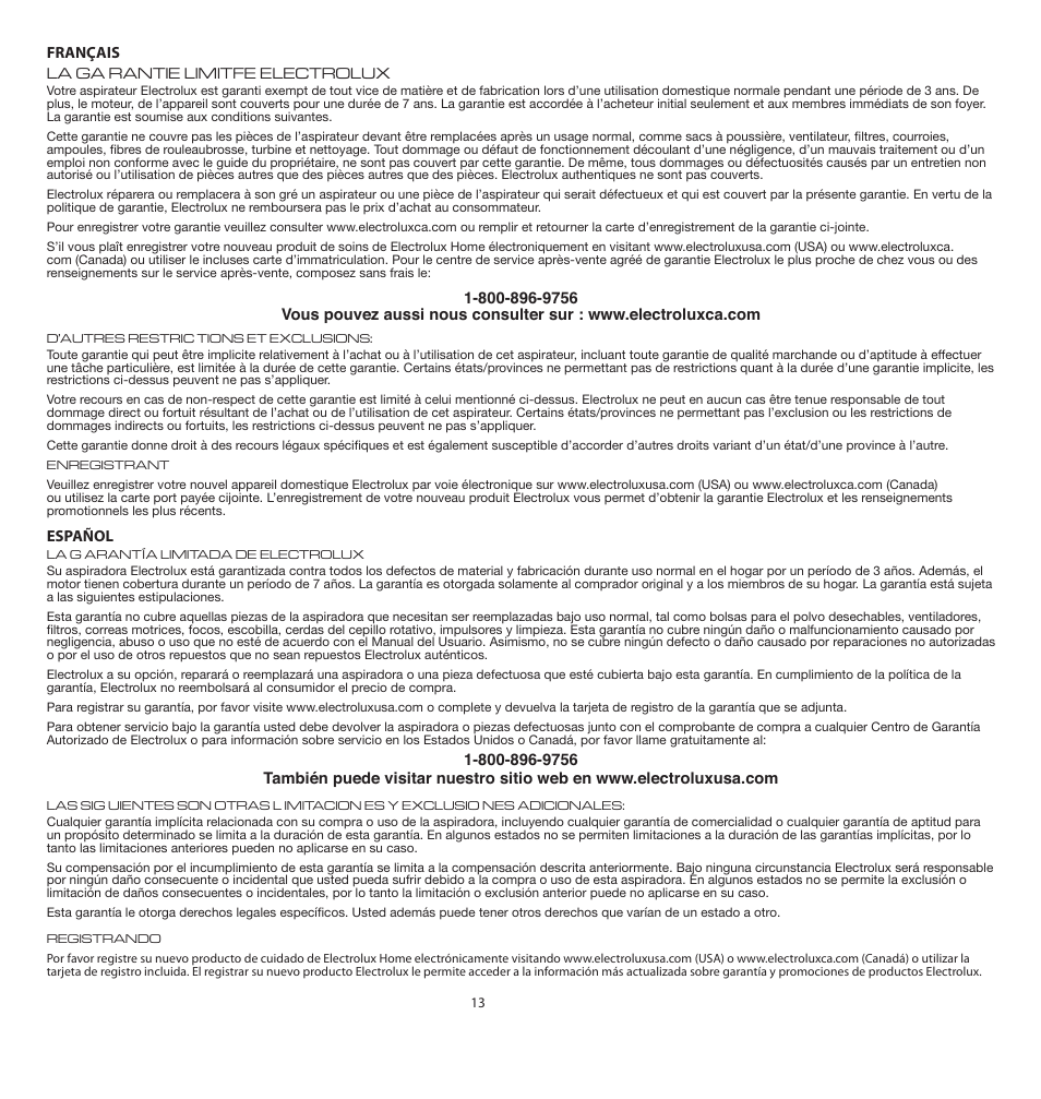 Electrolux EL4200A User Manual | Page 13 / 14