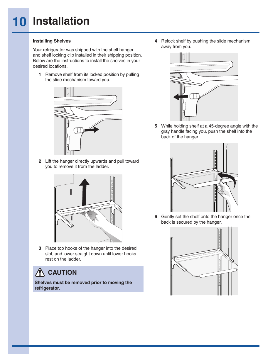 Installation, Caution | Electrolux EW28BS85KS User Manual | Page 10 / 39