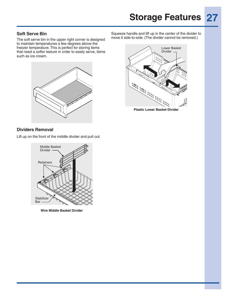 Storage features | Electrolux EW28BS85KS User Manual | Page 27 / 39