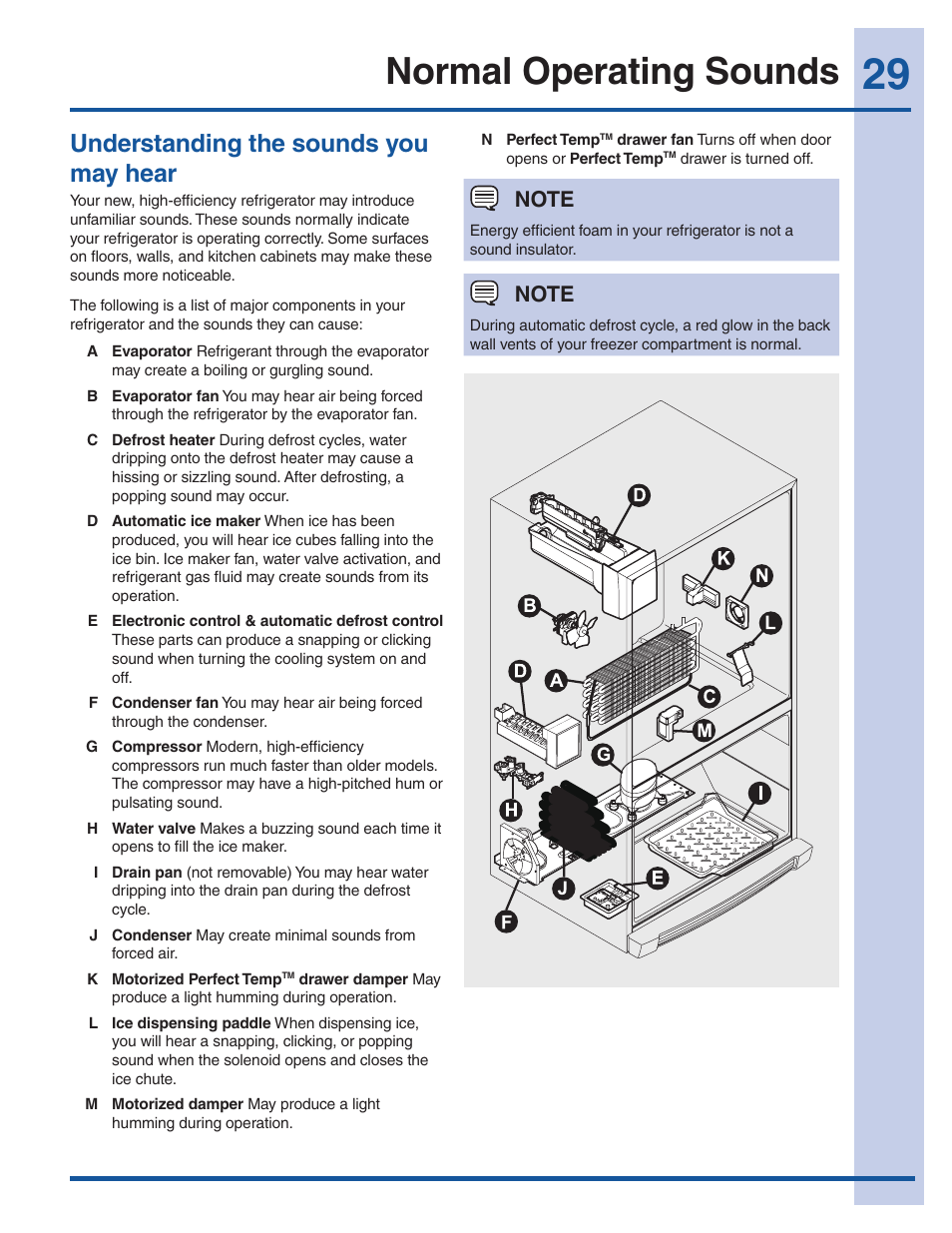 Normal operating sounds, Understanding the sounds you may hear | Electrolux EW28BS85KS User Manual | Page 29 / 39