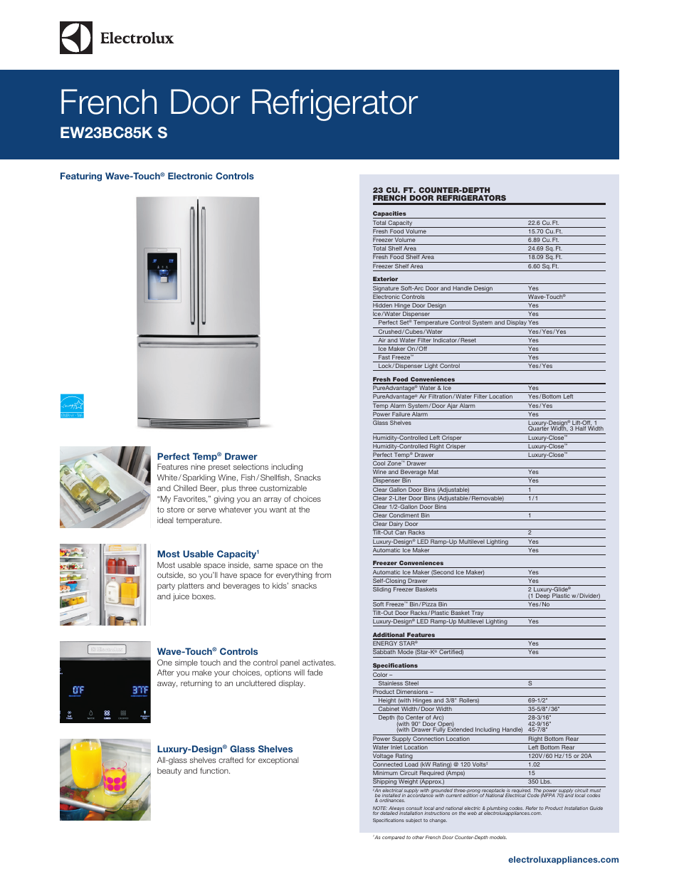 Electrolux EW23BC85KS User Manual | 3 pages