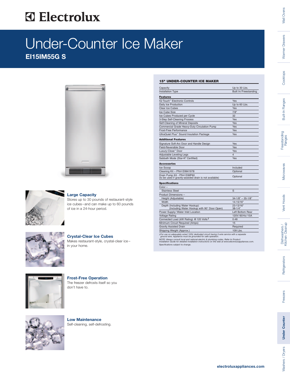 Electrolux EI15IM55GS User Manual | 2 pages