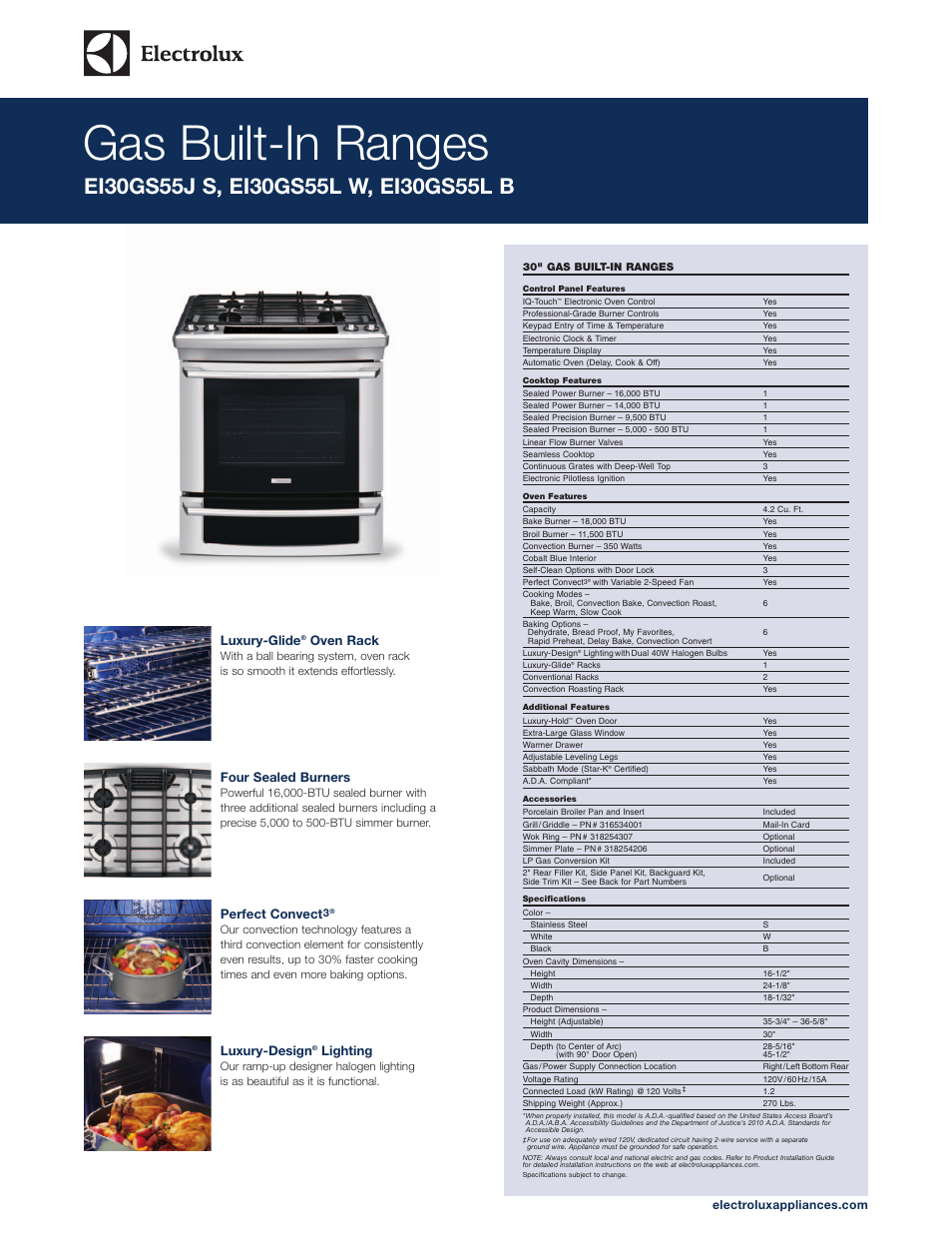 Electrolux EI30GS55LB User Manual | 5 pages