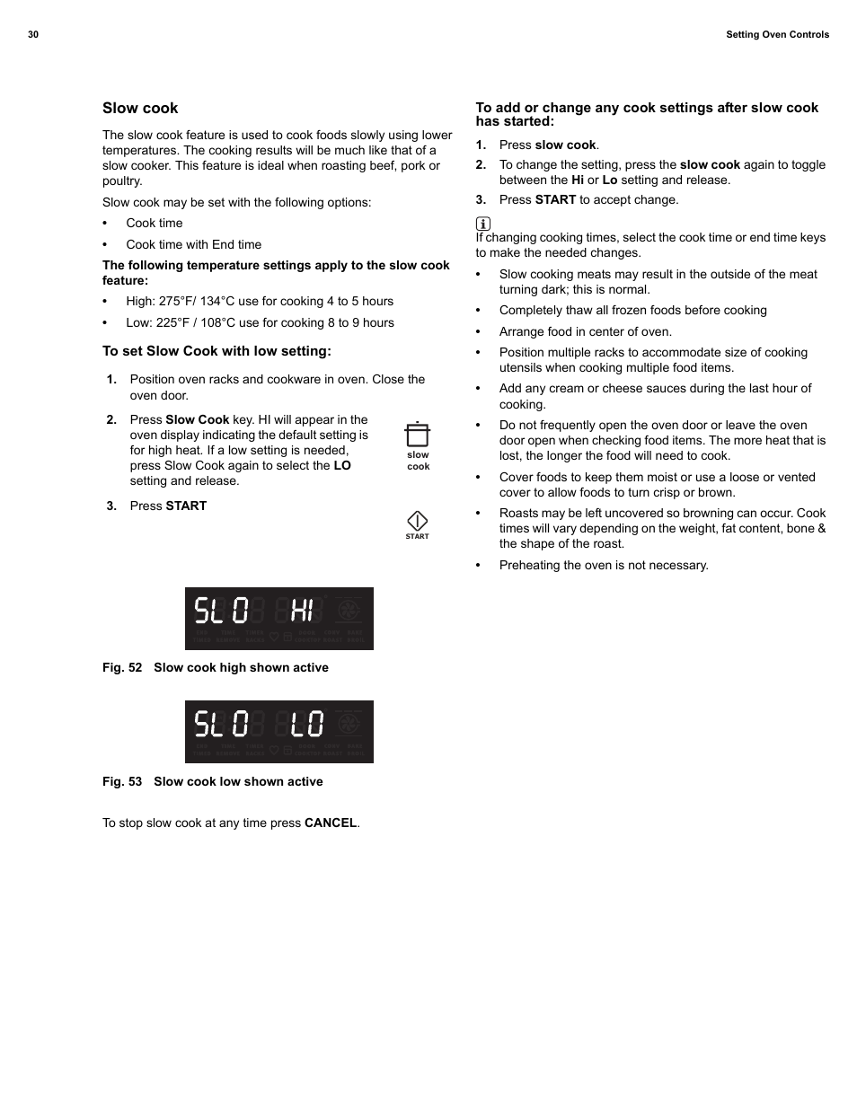 Slow cook | Electrolux EI30IF40LS User Manual | Page 30 / 47