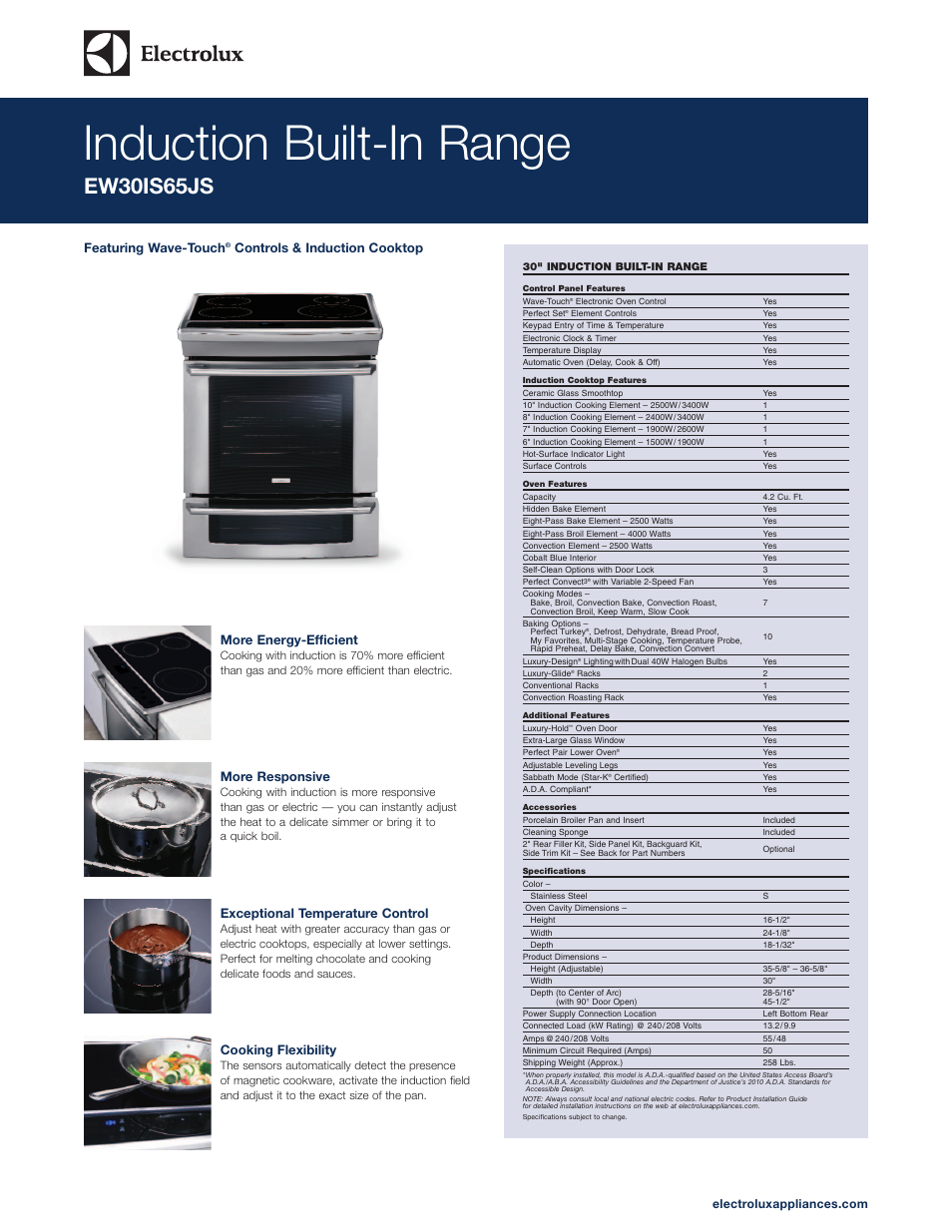 Electrolux EW30IS65JS User Manual | 5 pages