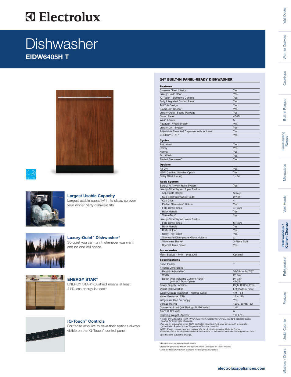 Electrolux EIDW6405HT User Manual | 2 pages