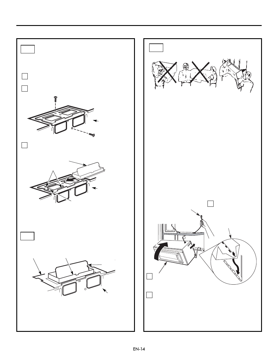 Installation instructions, Mount the microwave oven, Check for proper damper operation | A4. a5 | Electrolux EI30BM60MS User Manual | Page 14 / 72