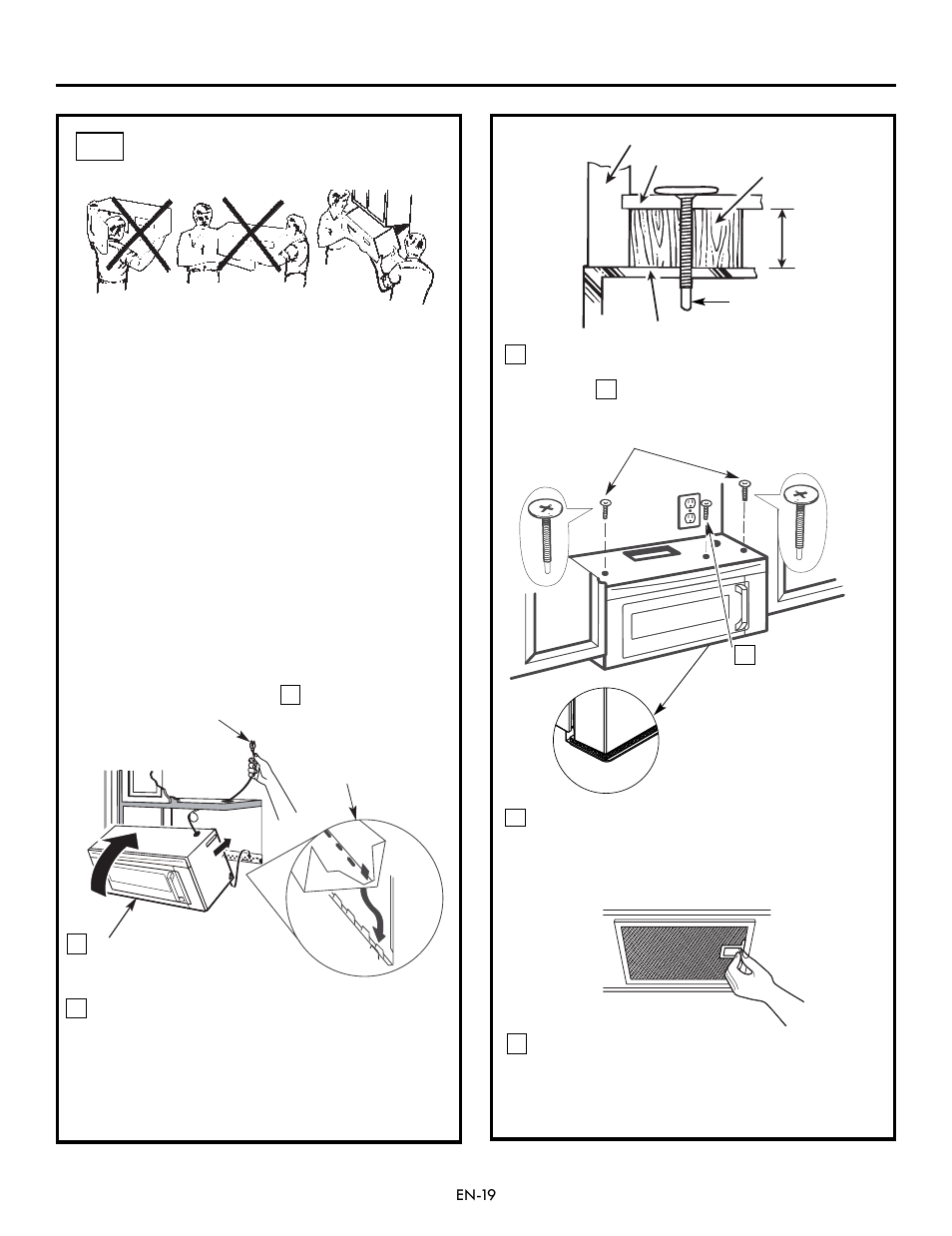 Installation instructions, Mount the microwave oven b6 | Electrolux EI30BM60MS User Manual | Page 19 / 72