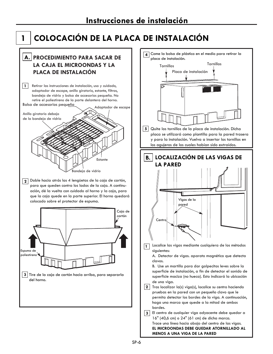Localización de las vigas de la pared b. a | Electrolux EI30BM60MS User Manual | Page 30 / 72