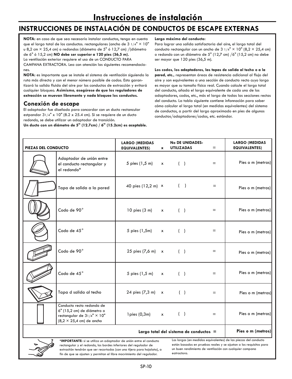 Instrucciones de instalación, Conexión de escape | Electrolux EI30BM60MS User Manual | Page 34 / 72