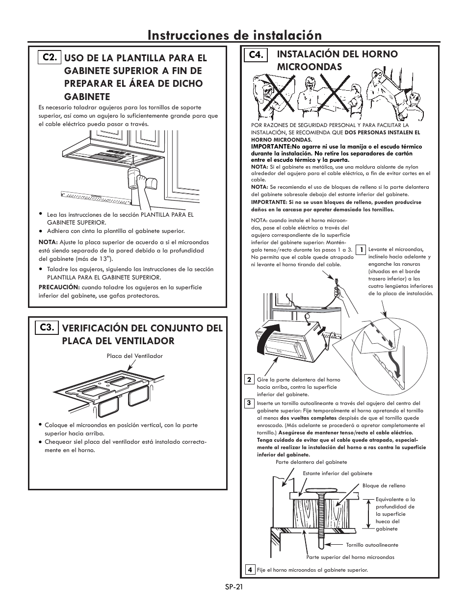 Instrucciones de instalación, C3. c4 | Electrolux EI30BM60MS User Manual | Page 45 / 72