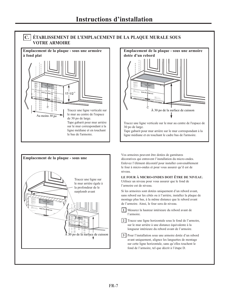 Instructions d’installation, Fr-7 | Electrolux EI30BM60MS User Manual | Page 55 / 72