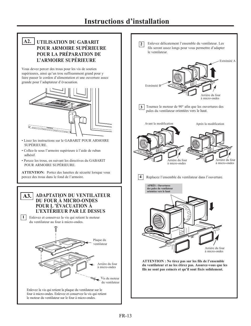 Instructions d’installation, Fr-13 | Electrolux EI30BM60MS User Manual | Page 61 / 72