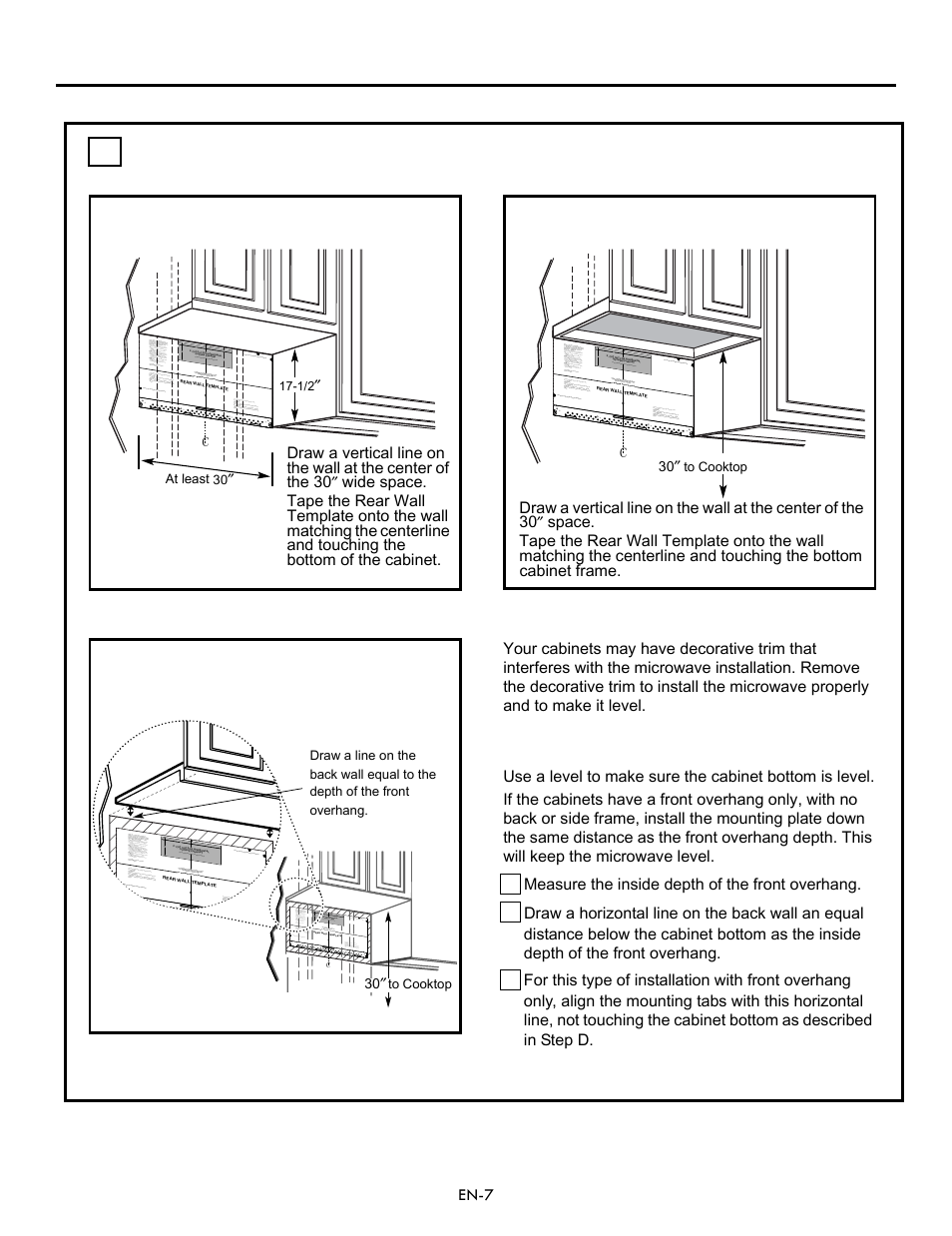 Installation instructions, Plate position flat bottom cabinet, Cabinet bottom plate position framed recessed | Beneath | Electrolux EI30BM60MS User Manual | Page 7 / 72