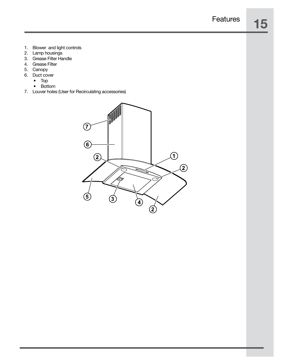 Features | Electrolux RH30WC60GS User Manual | Page 15 / 22