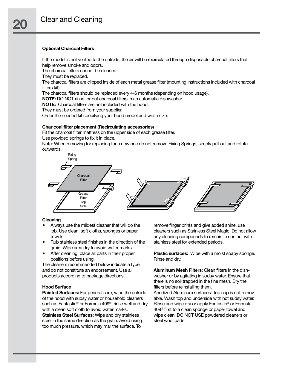 Clear and cleaning | Electrolux RH30WC60GS User Manual | Page 20 / 22