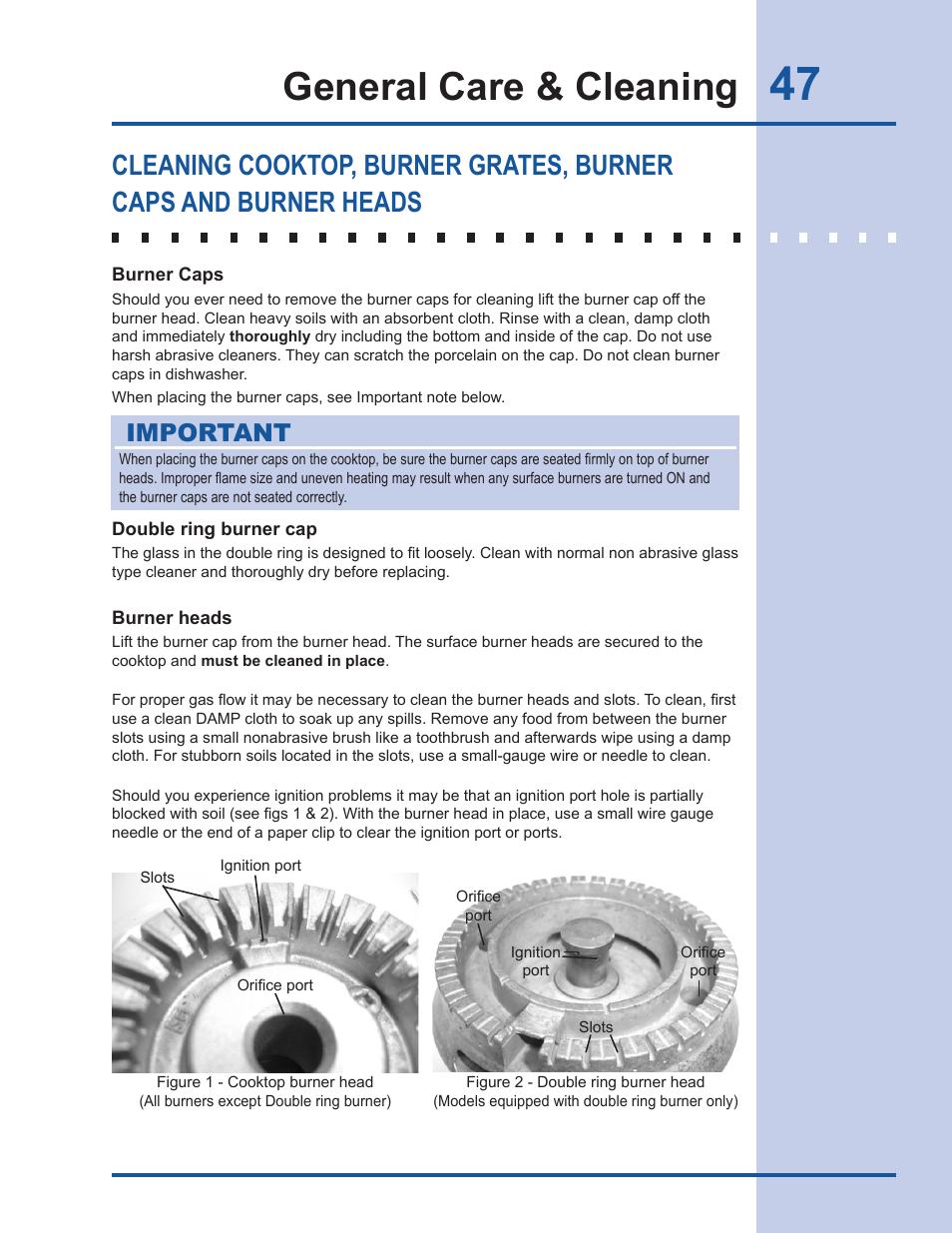 General care & cleaning, Important | Electrolux EW30DS65GS User Manual | Page 47 / 52