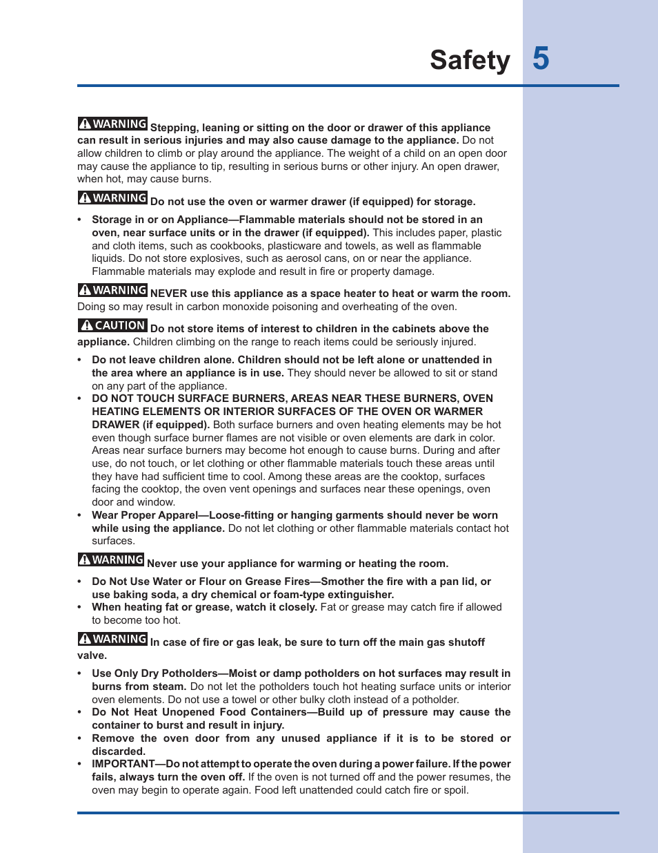 Safety | Electrolux EW30DS65GS User Manual | Page 5 / 52