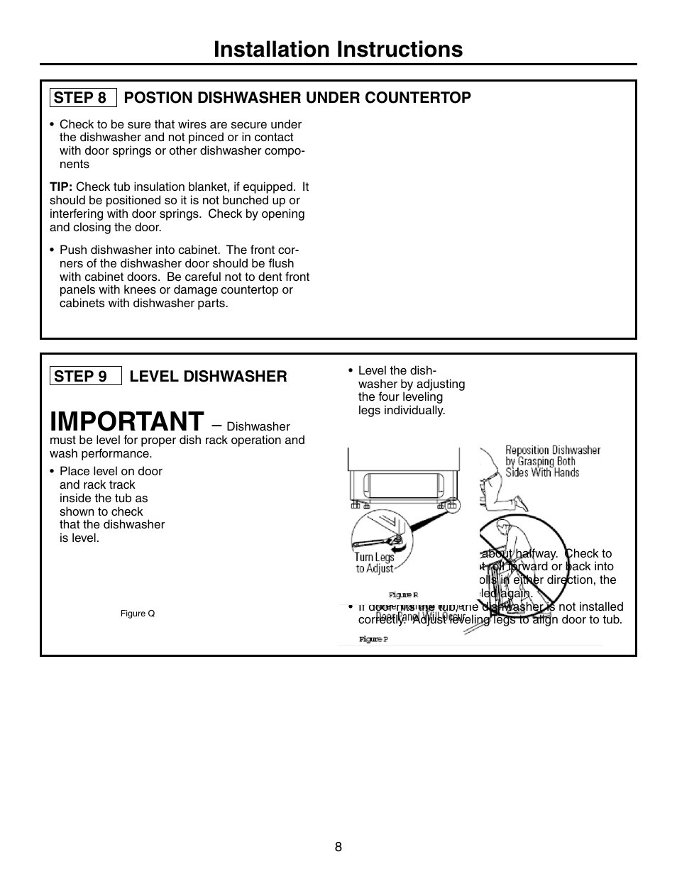 Important, Installation instructions | Electrolux EIDW1805KS User Manual | Page 8 / 12