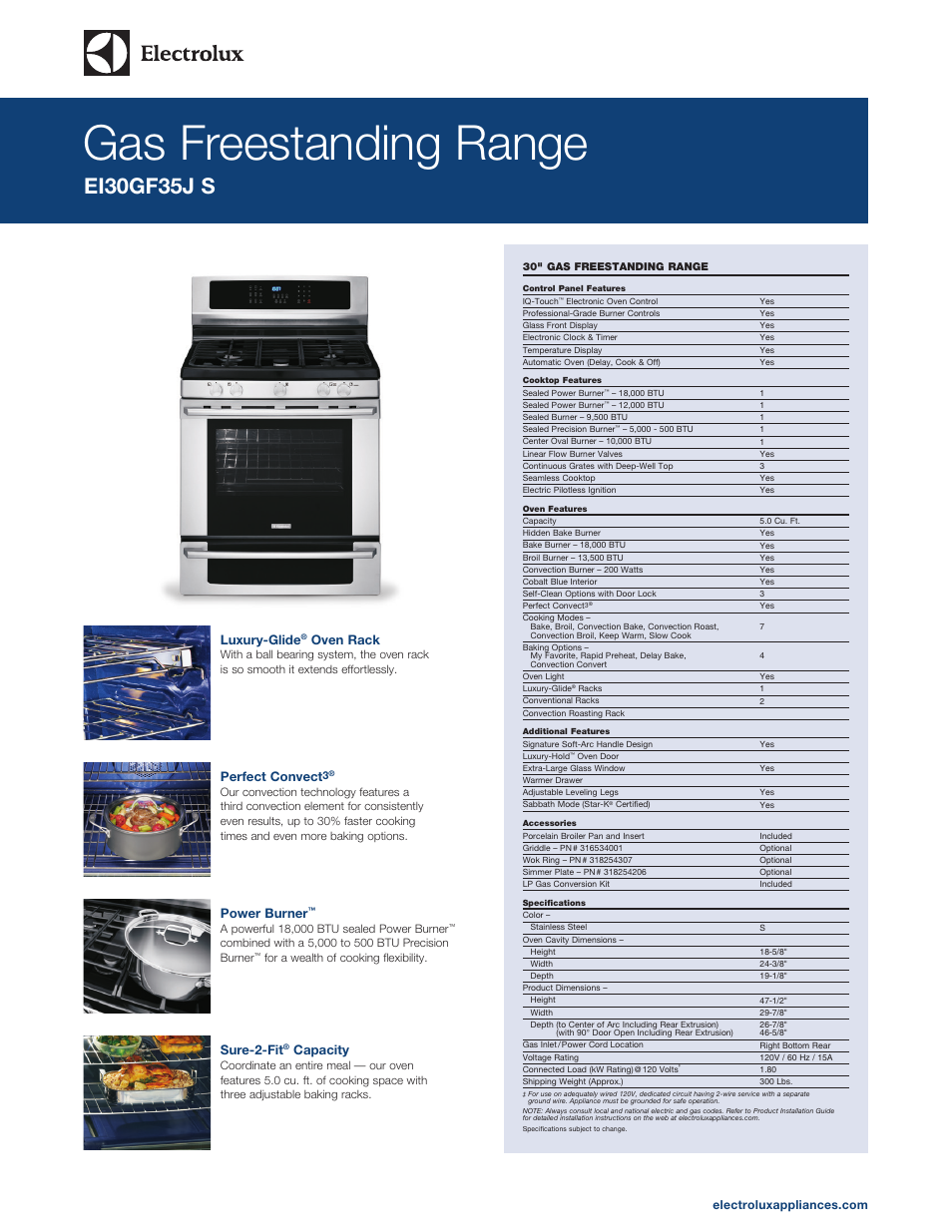 Electrolux EI30GF35JS User Manual | 5 pages