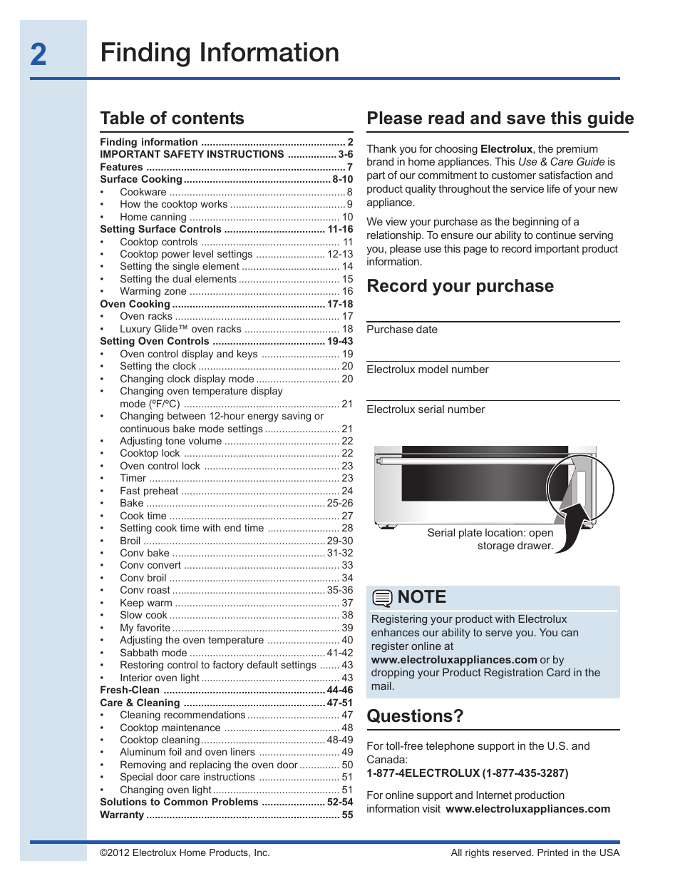 Electrolux EI30EF35JS User Manual | Page 2 / 56