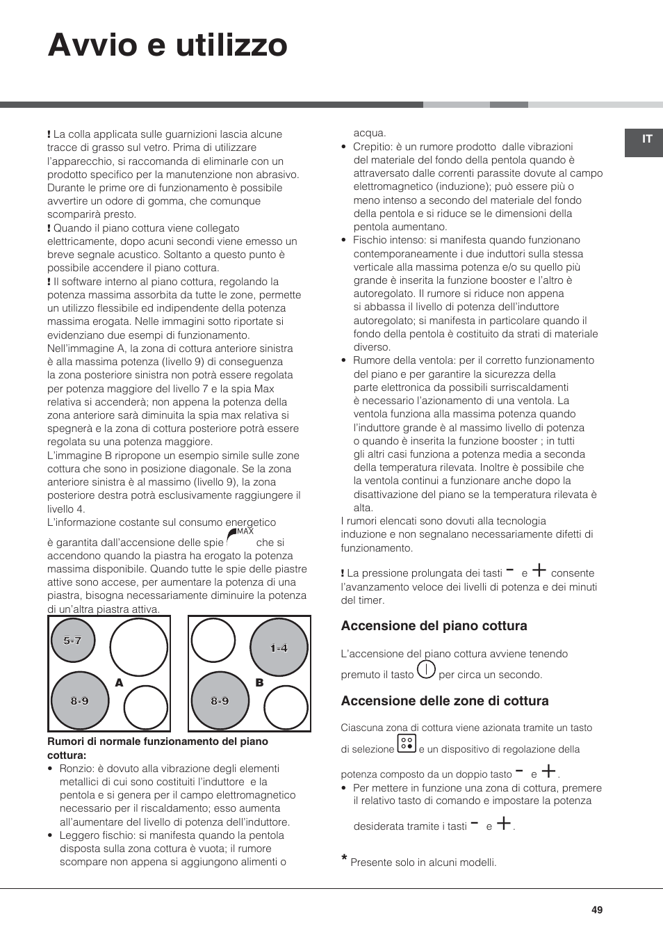 Avvio e utilizzo | Hotpoint Ariston KIC 740 B IT User Manual | Page 49 / 80