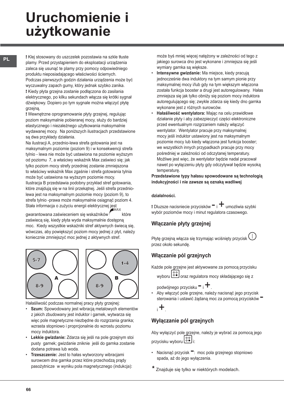 Uruchomienie i użytkowanie | Hotpoint Ariston KIC 740 B IT User Manual | Page 66 / 80