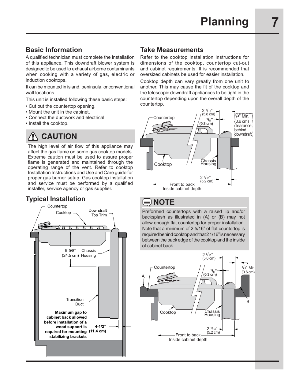 Planning, Basic information, Take measurements | Typical installation | Electrolux EI30DD10KS User Manual | Page 7 / 18